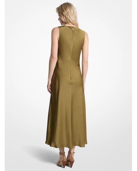 MICHAEL Michael Kors Green Mk Satin Midi Dress