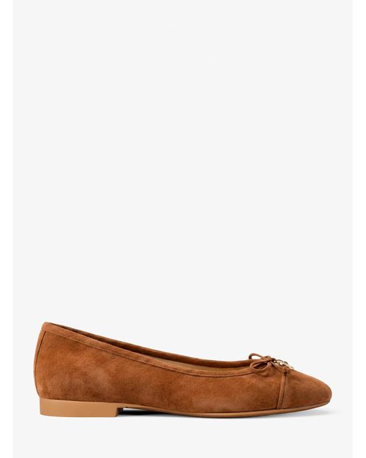MICHAEL Michael Kors Brown Mk Piper Flex Suede Ballet Flat