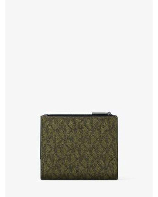 Michael Kors Green Mk Hudson Signature Logo Wallet for men