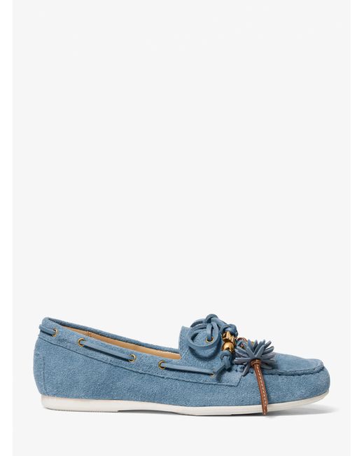 MICHAEL Michael Kors Blue Mk Fallon Suede Moccasin