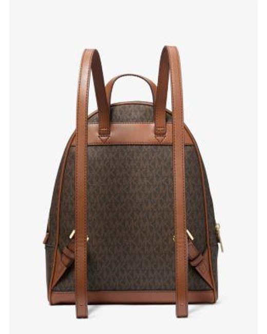 Michael Kors Brown Rhea Medium Signature Logo Backpack