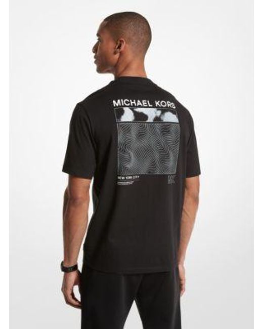 Michael Kors Black Cotton Logo Graphic T-shirt for men