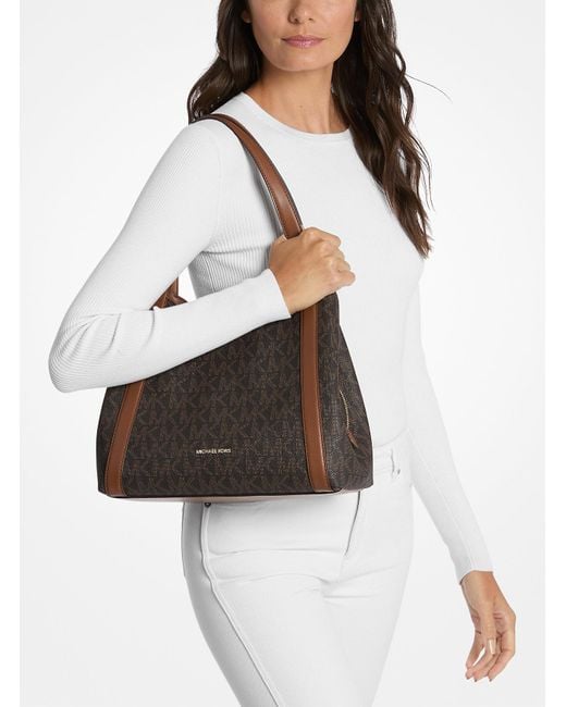 Mk Grand Sac Porté Épaule Rosemary À Logo Signature Michael Kors Outlet en coloris Brown
