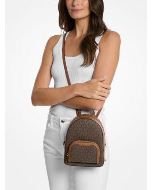Michael Kors Brown Jaycee Extra-Small Signature Logo Backpack