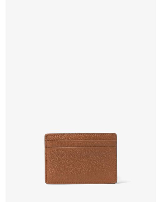 MICHAEL Michael Kors Natural Mk Pebbled Leather Card Case