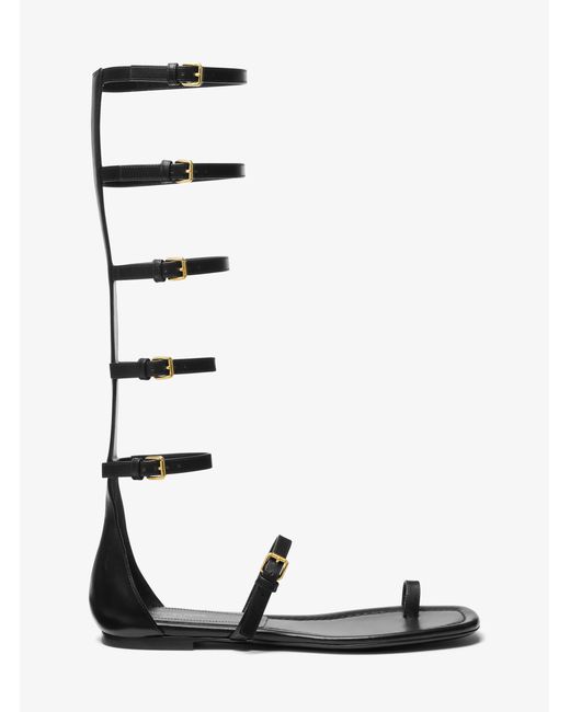 Michael Kors White Mk Juliette Leather Gladiator Sandal