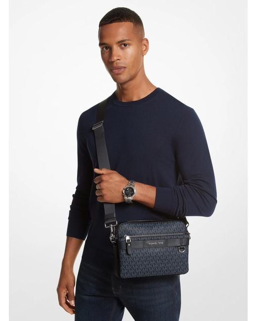 Michael Kors Blue Mk Hudson 2-In-1 Logo Crossbody Bag for men
