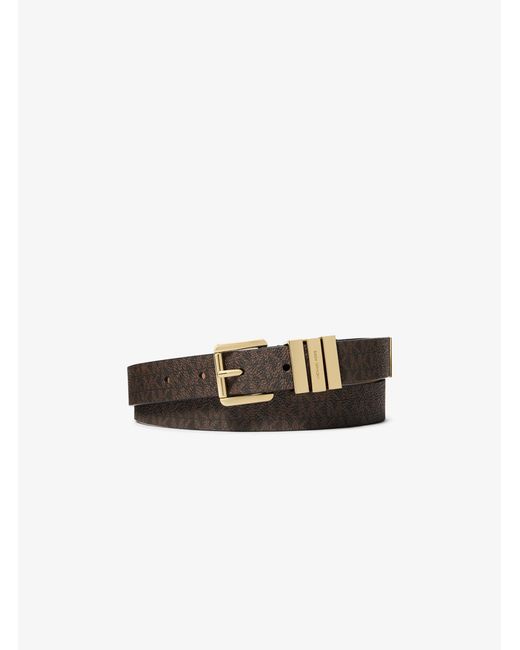 MICHAEL Michael Kors White Mk Signature Logo Belt for men
