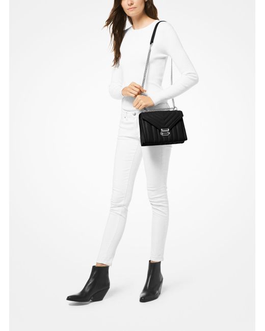 whitney small leather convertible shoulder bag