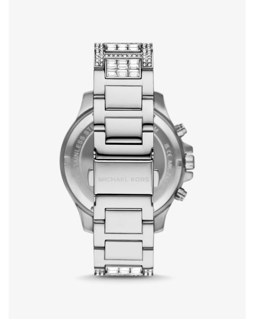 Reloj Sage oversize de edición limitada en tono plateado con incrustaciones Michael Kors de color Gray