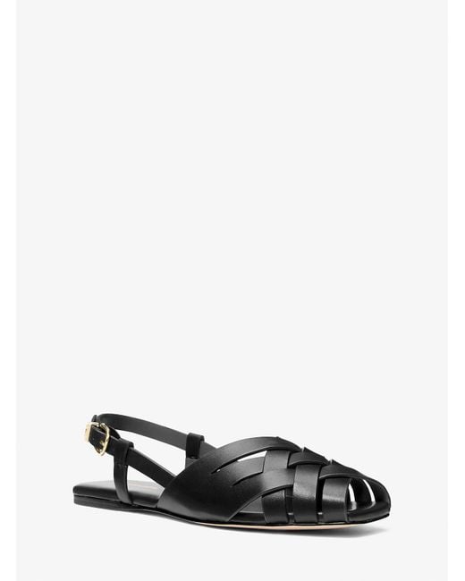 MICHAEL Michael Kors Black Mk Irene Woven Leather Slingback Sandal