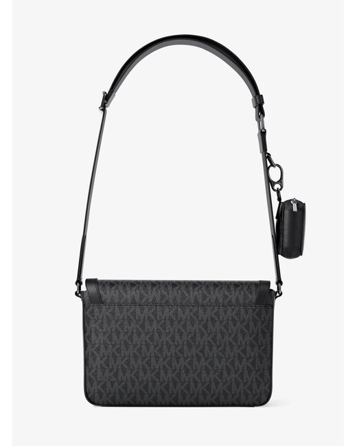 Michael Kors Gray Hudson Mini Signature Logo Crossbody Bag With Airpod Case For Apple Airpods Pro for men