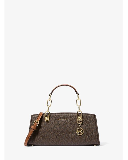 MICHAEL Michael Kors Brown Mk Cynthia Small Signature Logo Satchel
