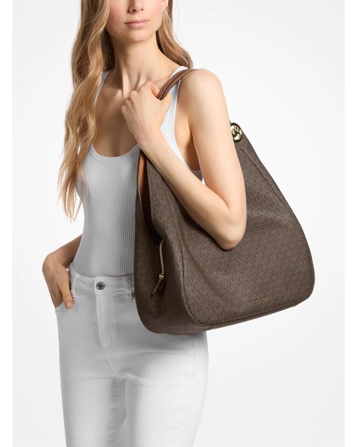 MICHAEL Michael Kors Brown Mk Ellie Large Signature Logo Shoulder Bag
