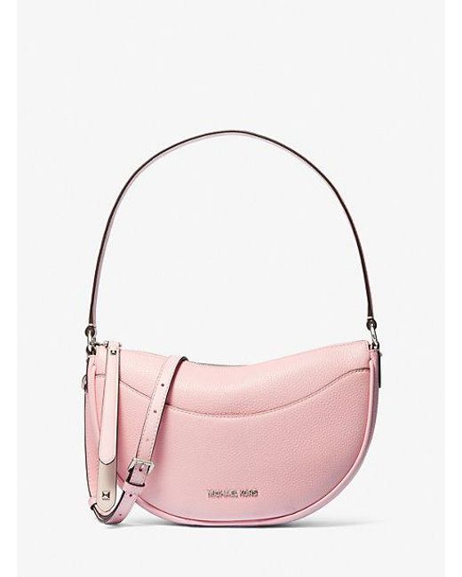 Michael Kors Pink Dover Medium Leather Crossbody Bag