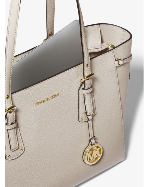 Michael Kors Voyager Medium Crossgrain Leather Tote Bag in Natural | Lyst  Australia