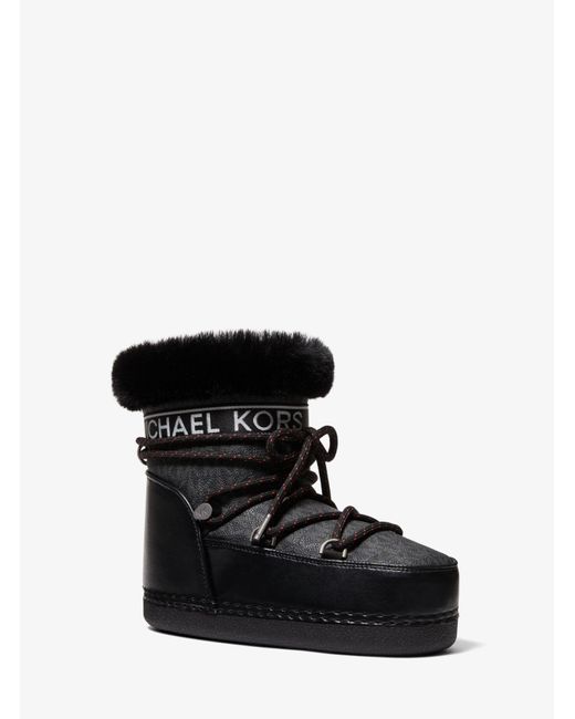 Michael Kors Zelda Logo Snow Boot in Black | Lyst