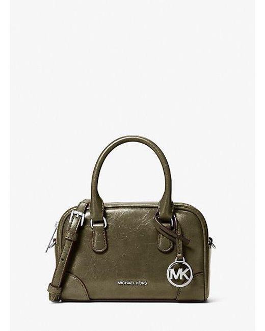 Michael Kors Green Thompson Extra-Small Distressed Convertible Satchel