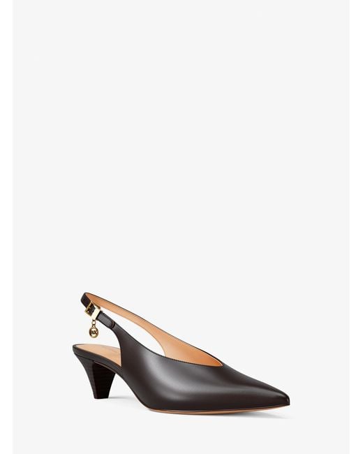 MICHAEL Michael Kors White Mk Tonya Leather Slingback Pump
