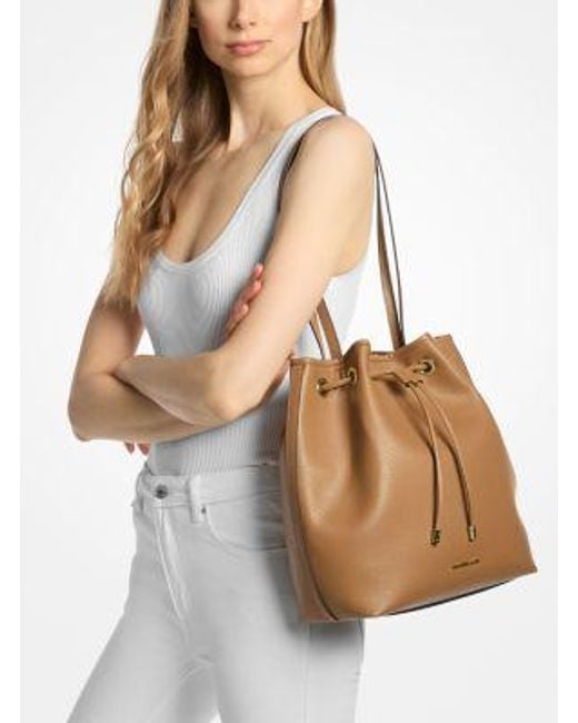 Michael Kors Natural Avery Medium Bucket Messenger Bag