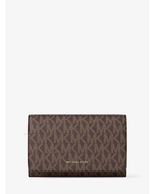 MICHAEL Michael Kors Brown Mk Jet Set Large Signature Logo Wallet