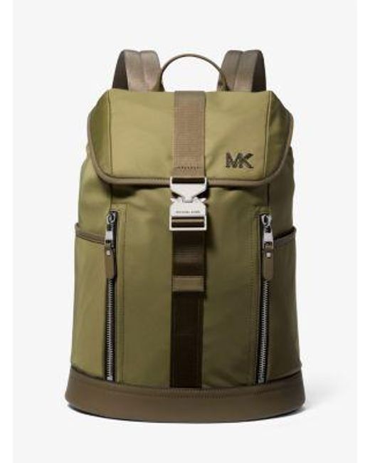 Michael Kors Green Mk Eli Nylon Aviator Backpack for men