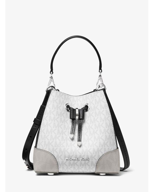 Michael kors mercer shop gallery small logo satchel