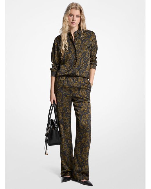 Mk Pantalon De Pyjama En Satin À Motif Cachemire Michael Kors en coloris Green