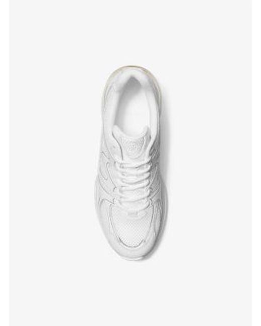 Michael Kors White Kit Extreme Mesh And Leather Trainer for men
