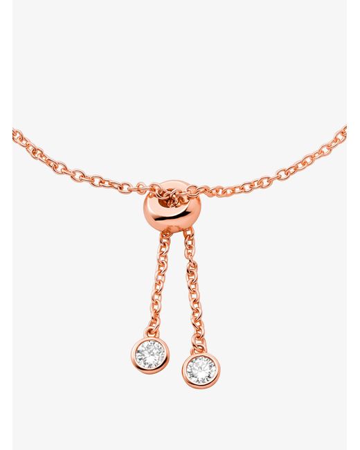 Michael Kors White Mk Precious Metal-Plated Sterling Bezel Slider Bracelet