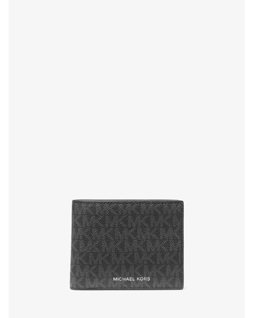 Michael Kors Gray Harrison Logo Billfold Wallet With Passcase for men
