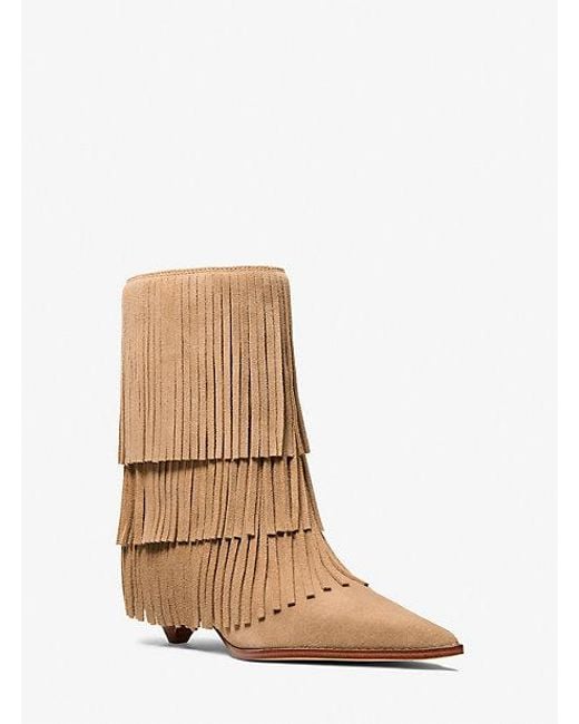 MICHAEL Michael Kors Natural Jayla Fringed Suede Boot