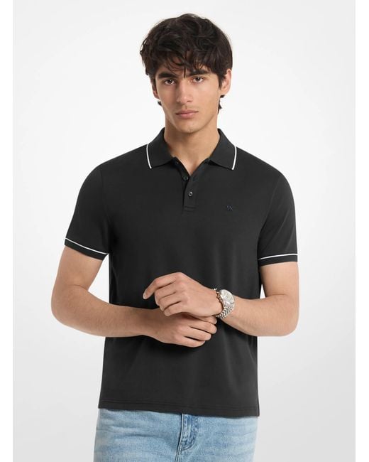 Michael Kors Black Gramercy Cotton Polo Shirt for men
