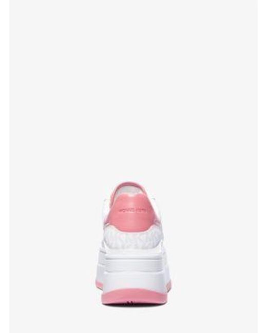 Michael Kors White Hayes Signature Logo Platform Sneaker