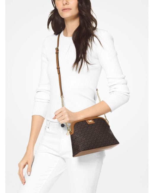 Grand Sac A Bandouliere De Forme Arrondie Avec Logo Toile Michael Kors 41 De Reduction Lyst