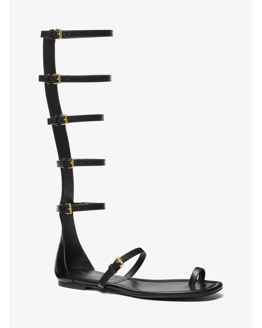 Michael Kors White Mk Juliette Leather Gladiator Sandal