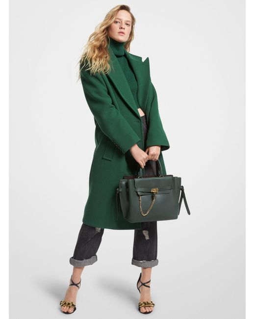Michael Kors Green Wool Blend Oversized Coat