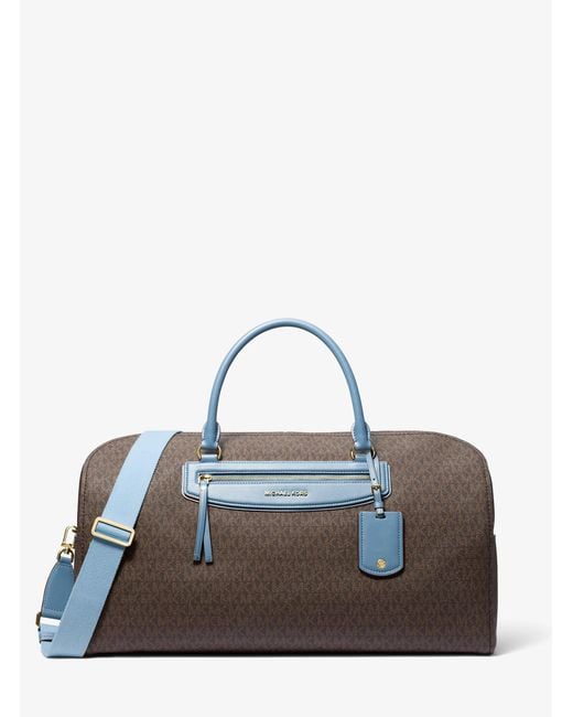 Michael Kors Blue Mk Jet Set Travel Extra-Large Signature Logo Weekender Bag