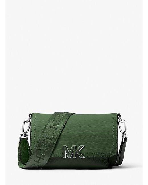 Michael Kors Green Hudson Textured Leather Crossbody Bag for men