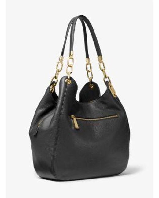 MICHAEL Michael Kors Black Mk Lillie Large Pebbled Leather Shoulder Bag