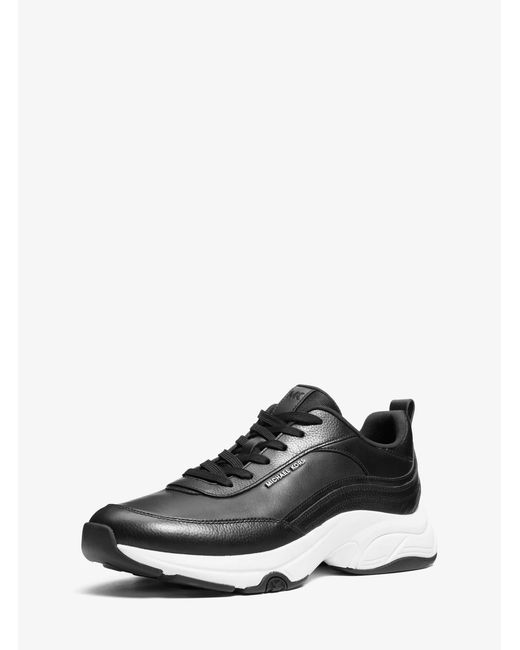Michael Kors White Mk Hartley Leather Trainer for men