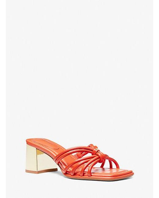 Michael Kors Red Astra Leather Mule