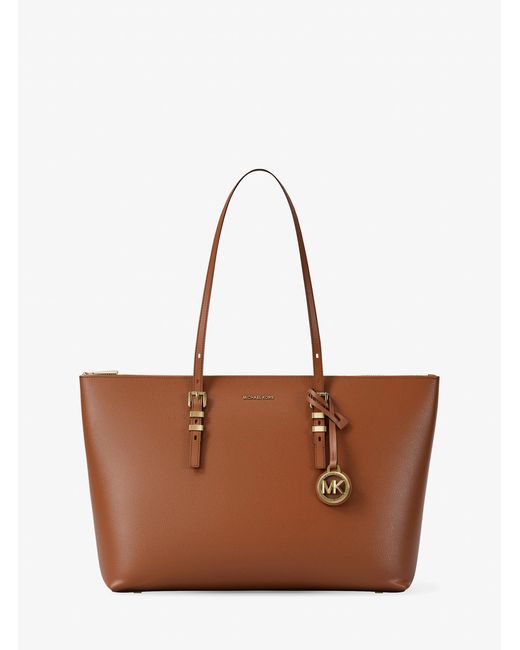 MICHAEL Michael Kors Brown Mk Quinn Large Pebbled Leather Tote Bag