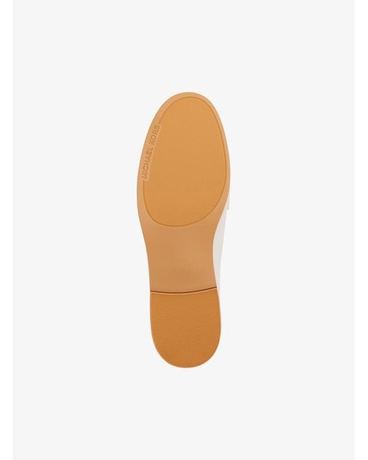 MICHAEL Michael Kors White Mk Lex Leather And Signature Logo Loafer