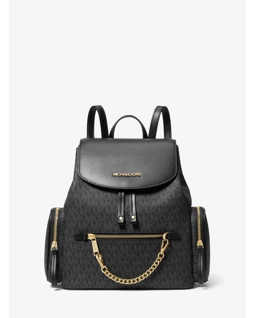 Michael Kors Black Jet Set Medium Logo Backpack