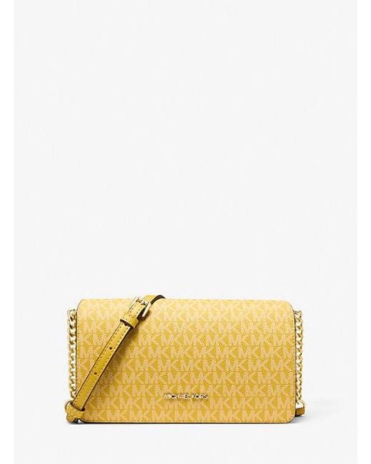 Michael Kors Yellow Jet Set Medium Signature Logo Crossbody Bag