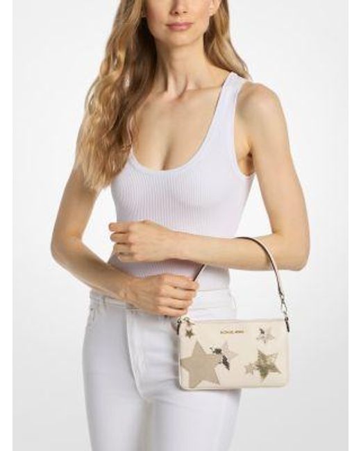 Michael Kors Natural Jet Set Small Printed Wristlet