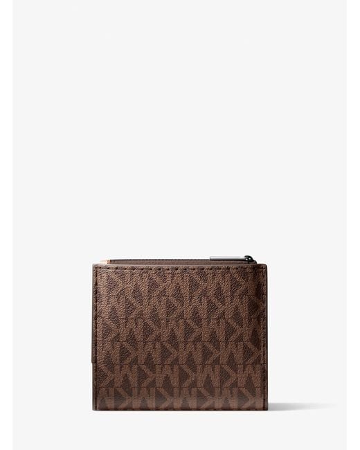 Michael Kors Brown Mk Hudson Signature Logo Wallet for men