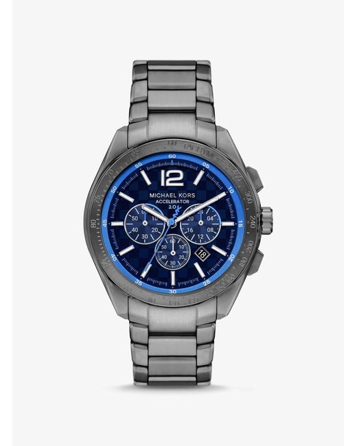 Michael Kors Metallic Oversized Accelerator 2.0 Gunmetal Watch for men