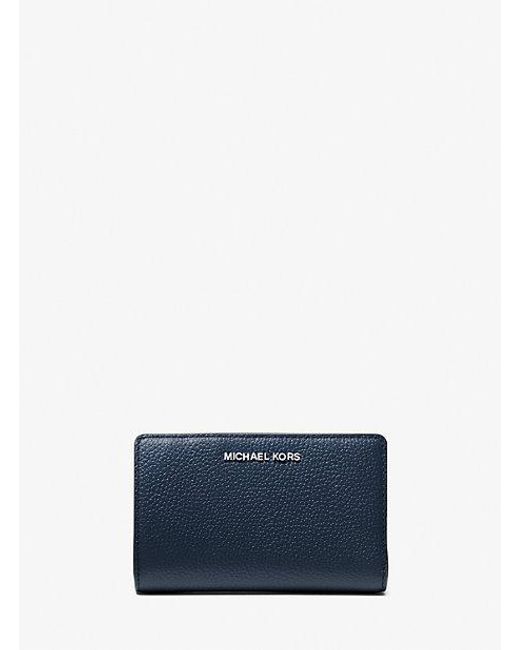 Michael Kors Blue Empire Medium Pebbled Leather Wallet